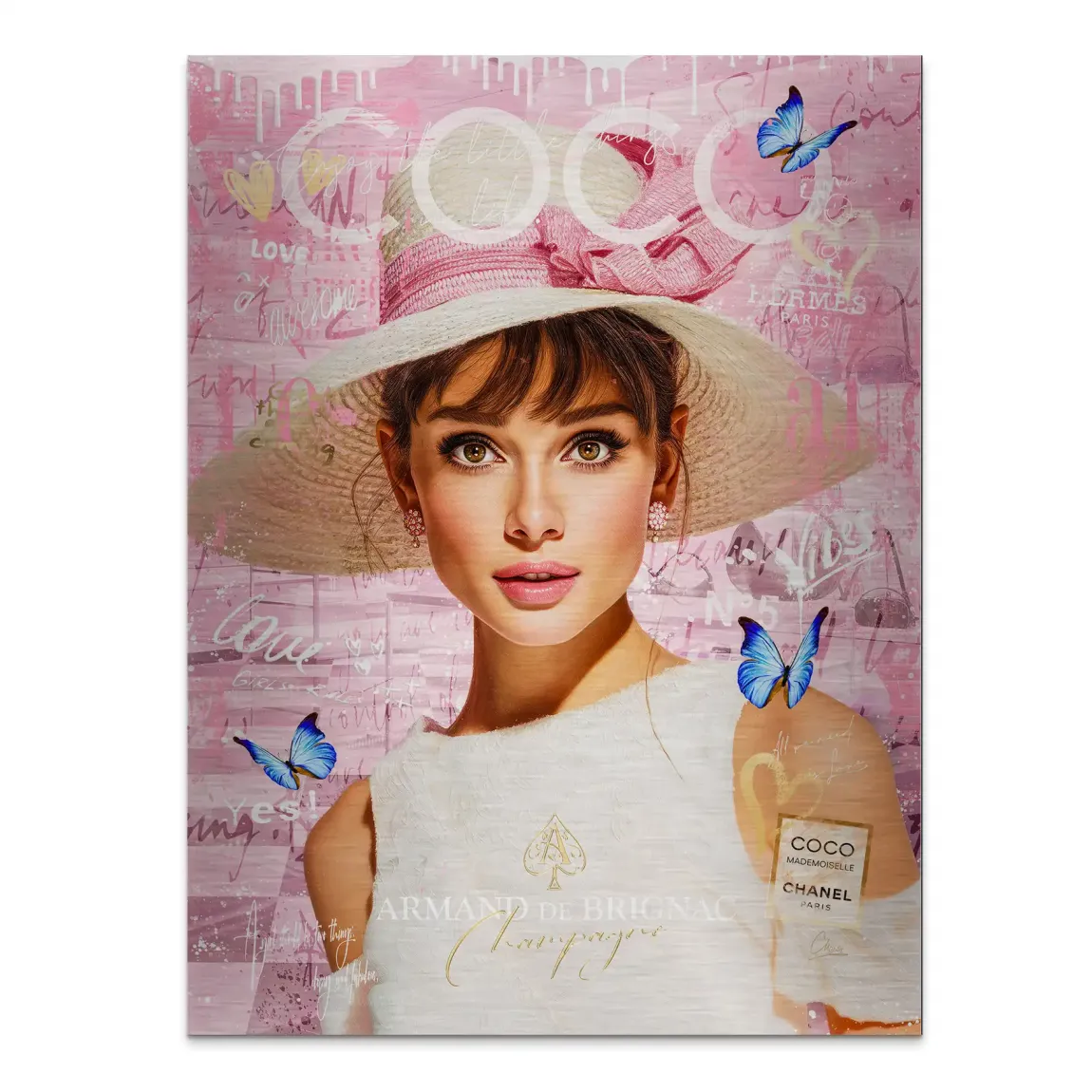 Audrey Hepburn Coco Armand Aludibond Gebürstet INGALERIE