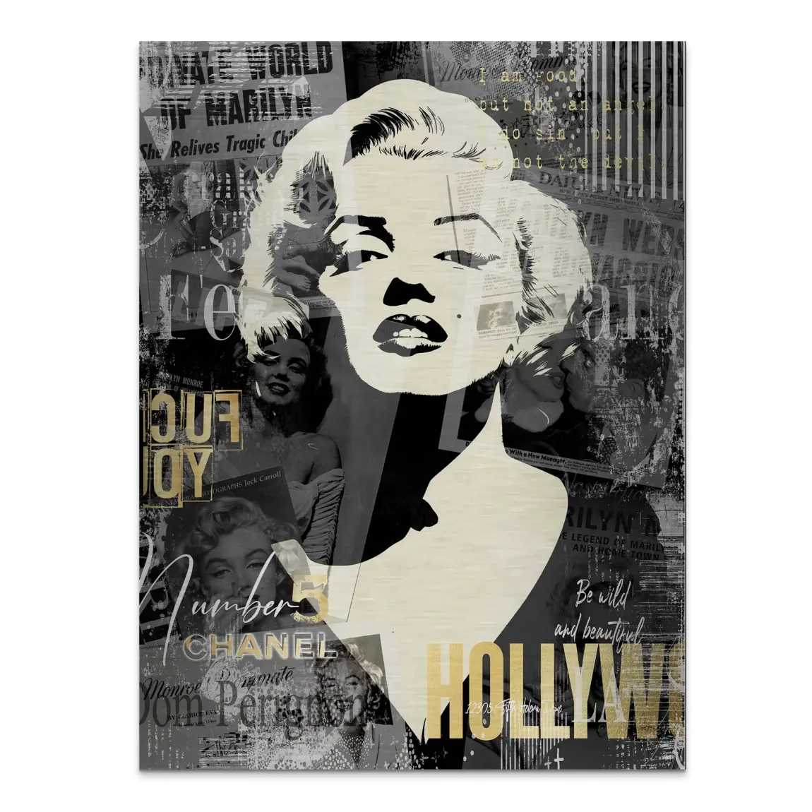 Marilyn Monroe Glamour News Aluminiumbild gebürstet