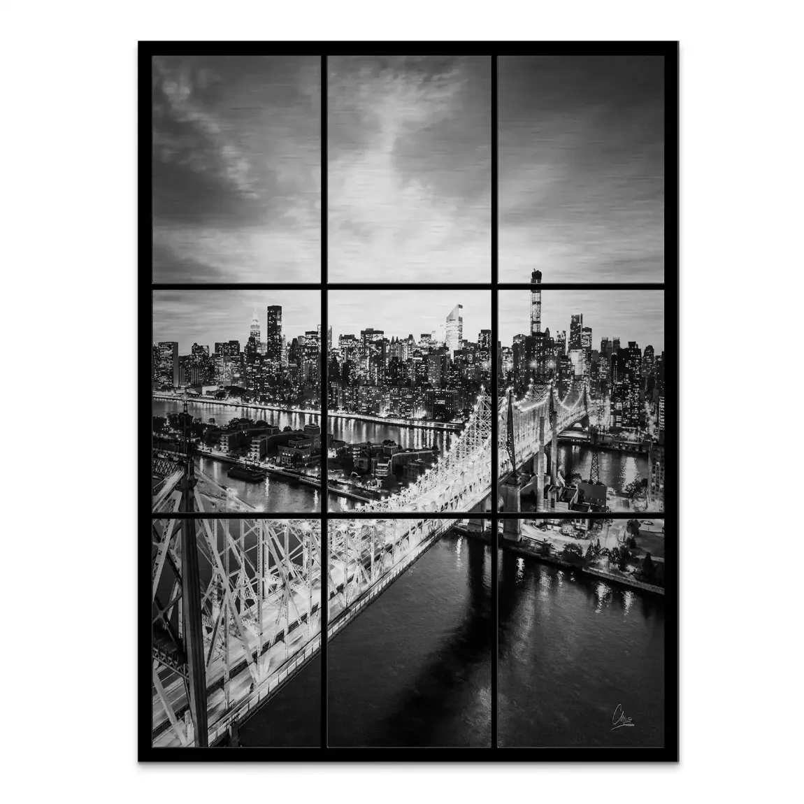 Bridge Lights New York Alu Gebürstet Bild