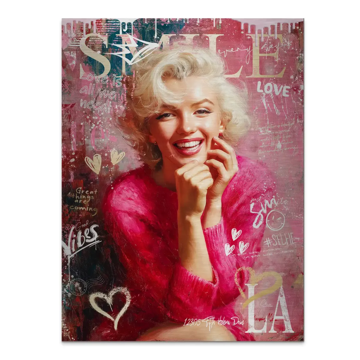 Smile in Pink Aludibond Gebürstet Bild INGALERIE