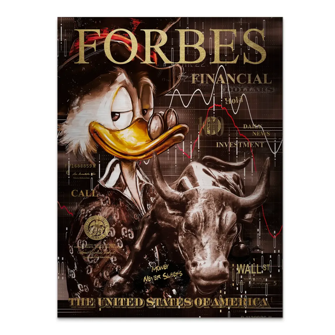 Wall Street Duck Alu Gebürstet Bild