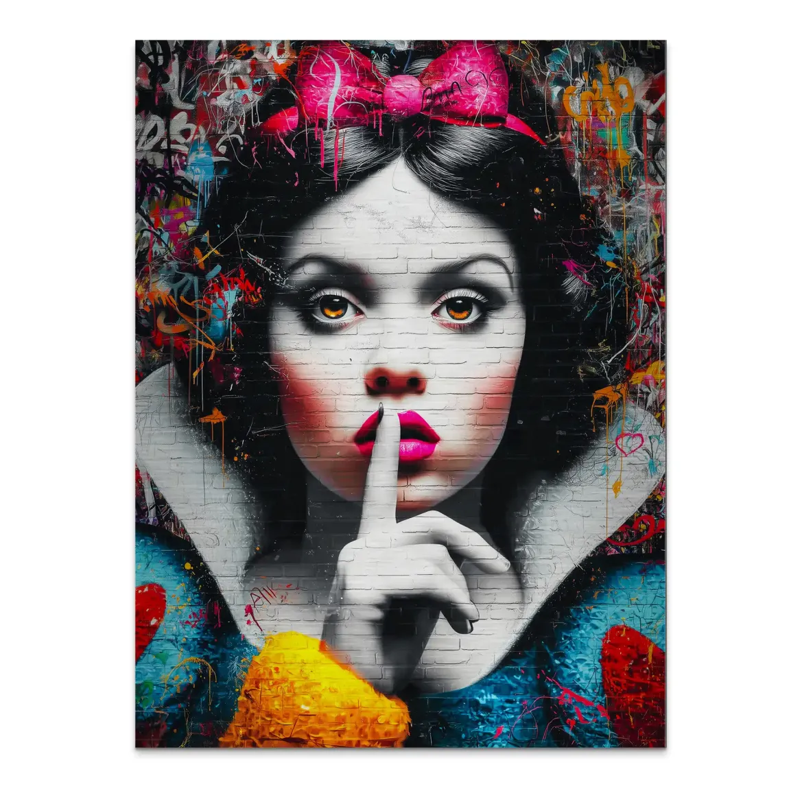 Schneewittchen Silent Pop Art Alu Gebürstet Bild