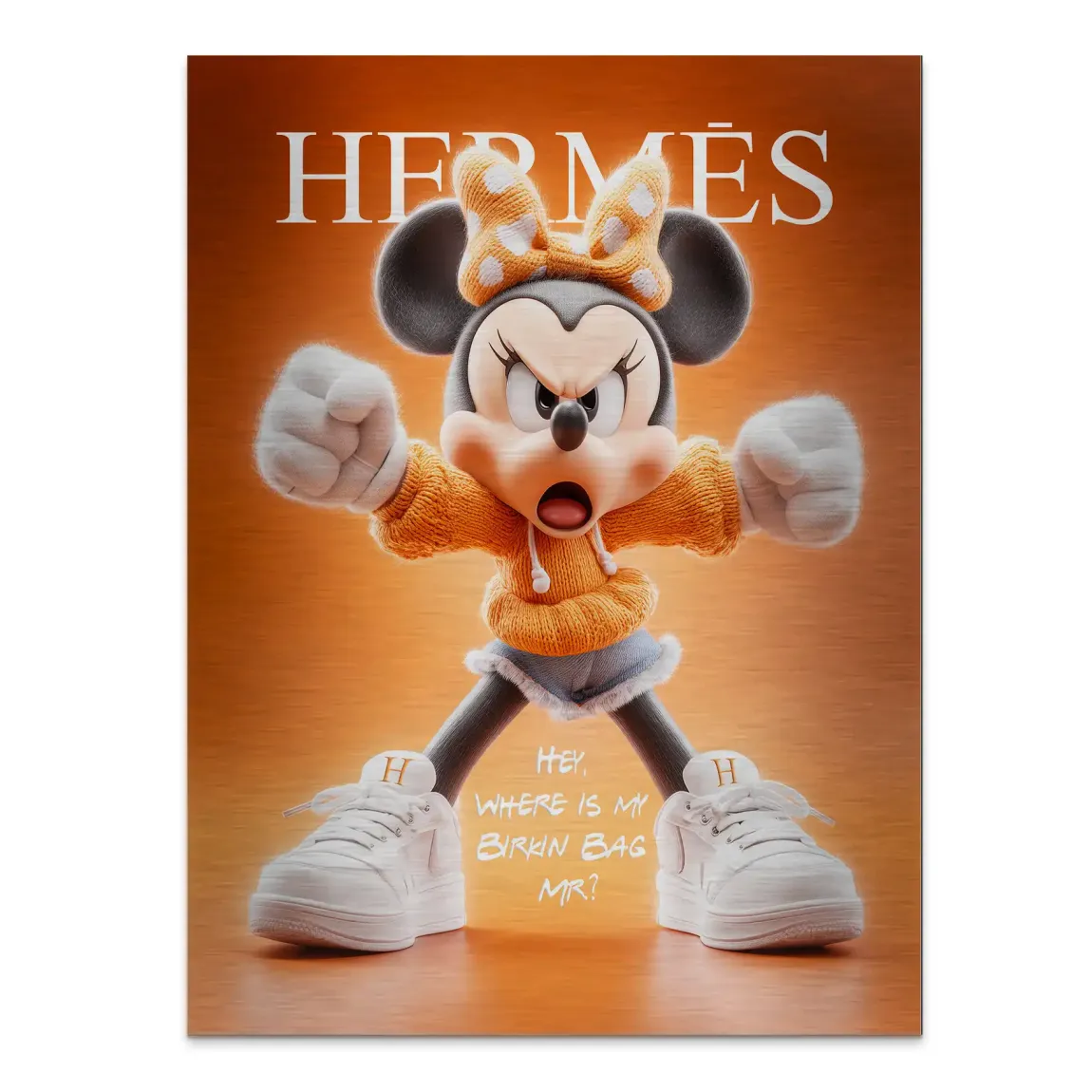 Orange Charm Minnie Maus Alu Gebürstet Bild