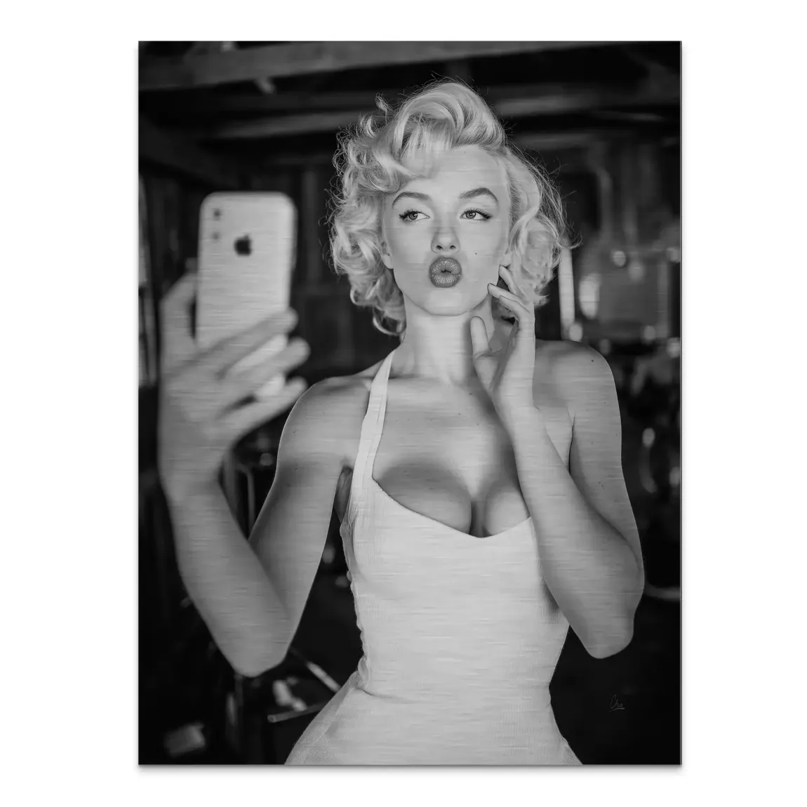 Marilyn Monroe Selfie Alu Gebürstet Bild
