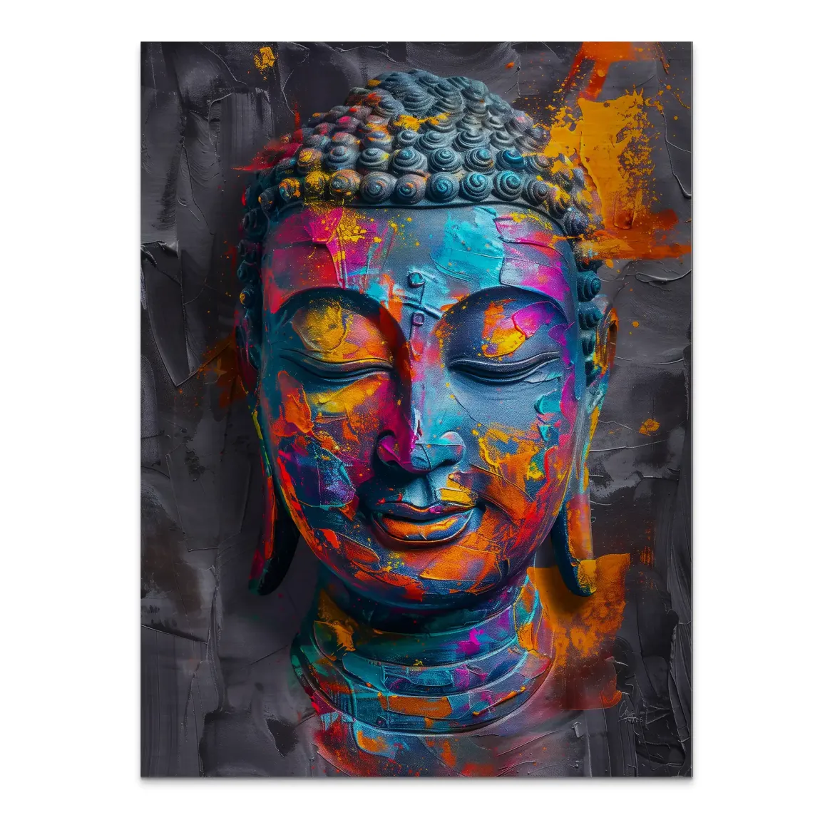 Buddha Farbpoesie Aluminiumbild gebürstet