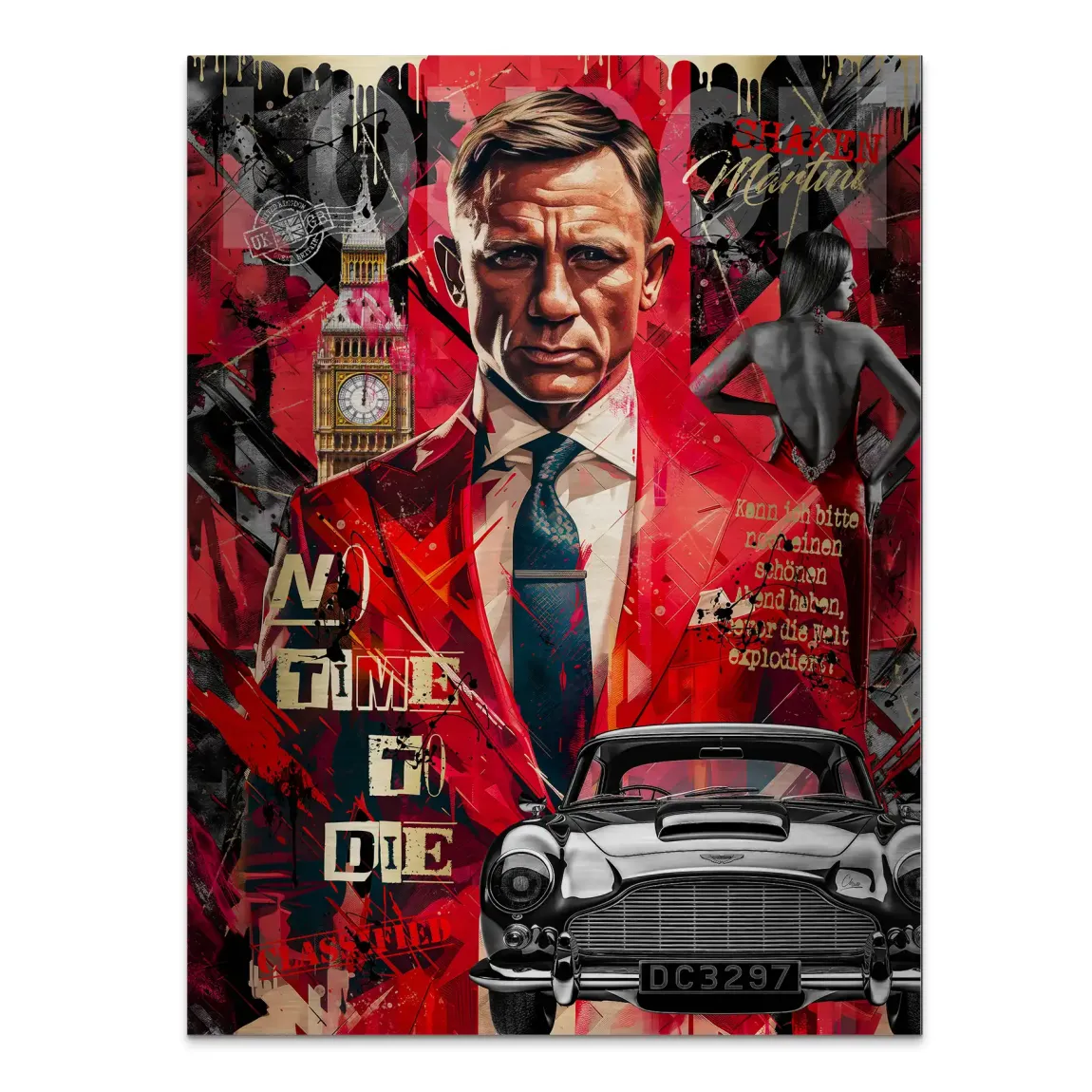 James Bond Vision London Alu Gebürstet Bild