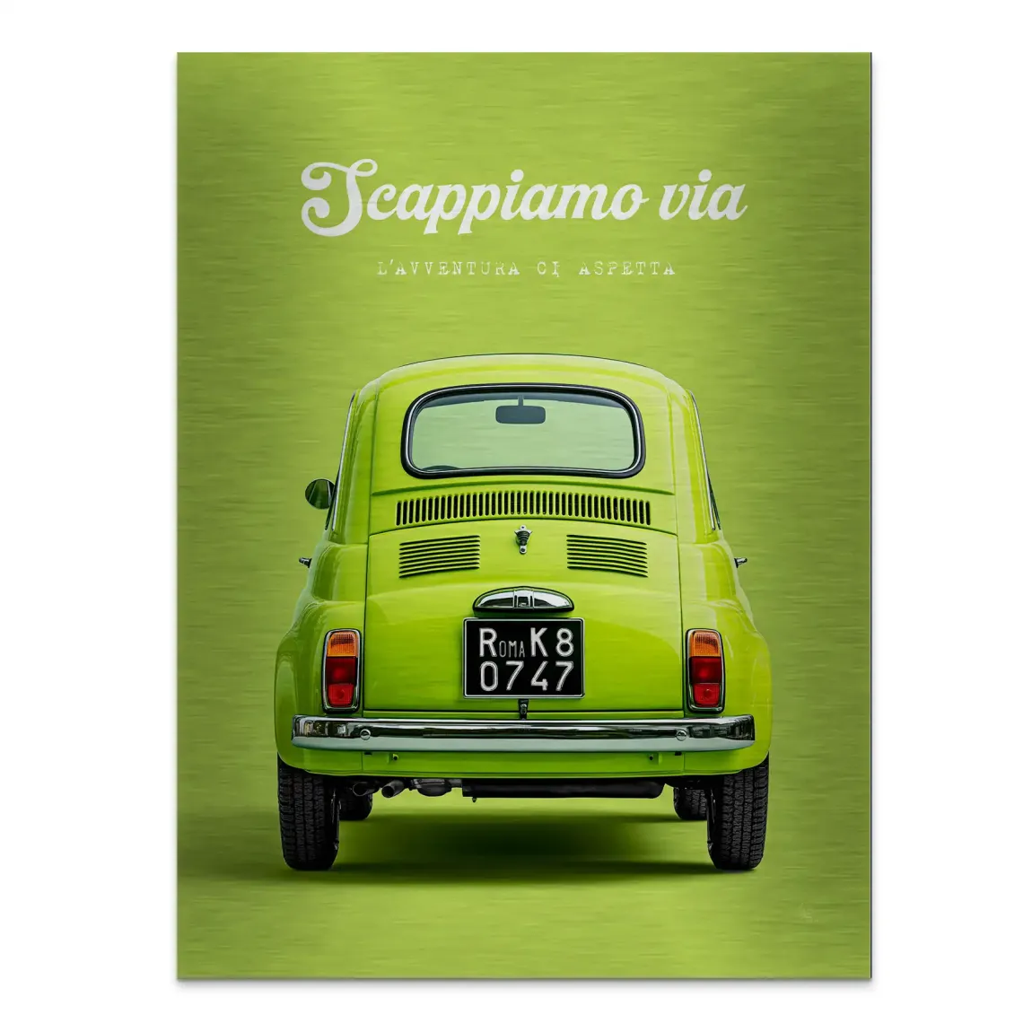Fiat 500 Italia Aluminiumbild gebürstet