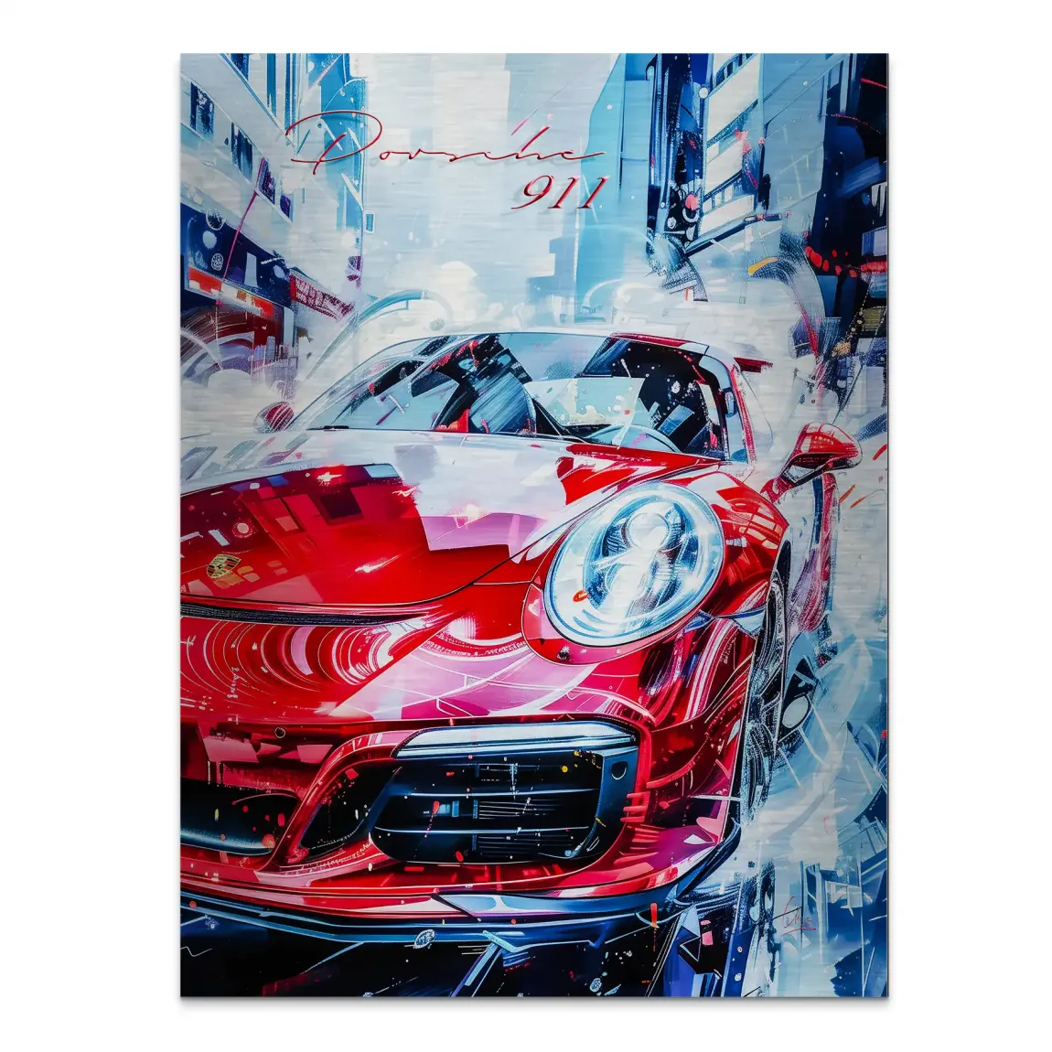 Red Pulse 911 Porsche Alu Gebürstet Bild