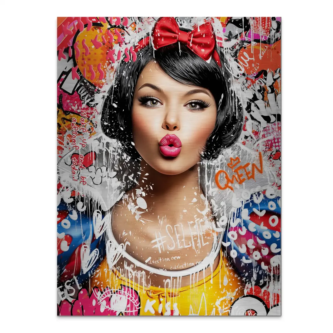 Schneewittchen Pop Art Queen Alu Gebürstet Bild