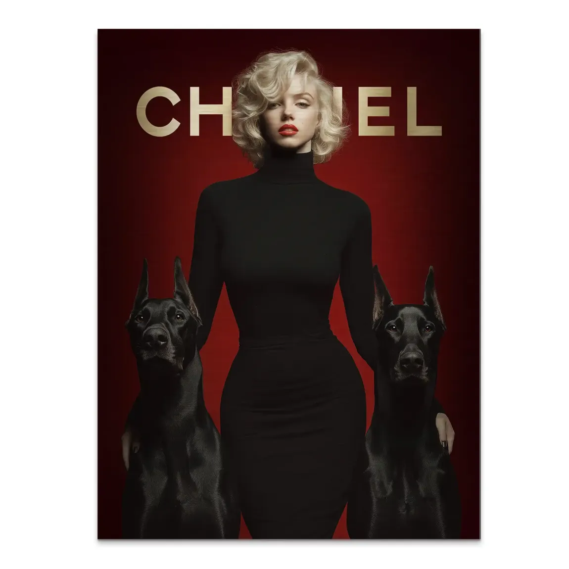 Marilyn Red Coco Alu Gebürstet Bild