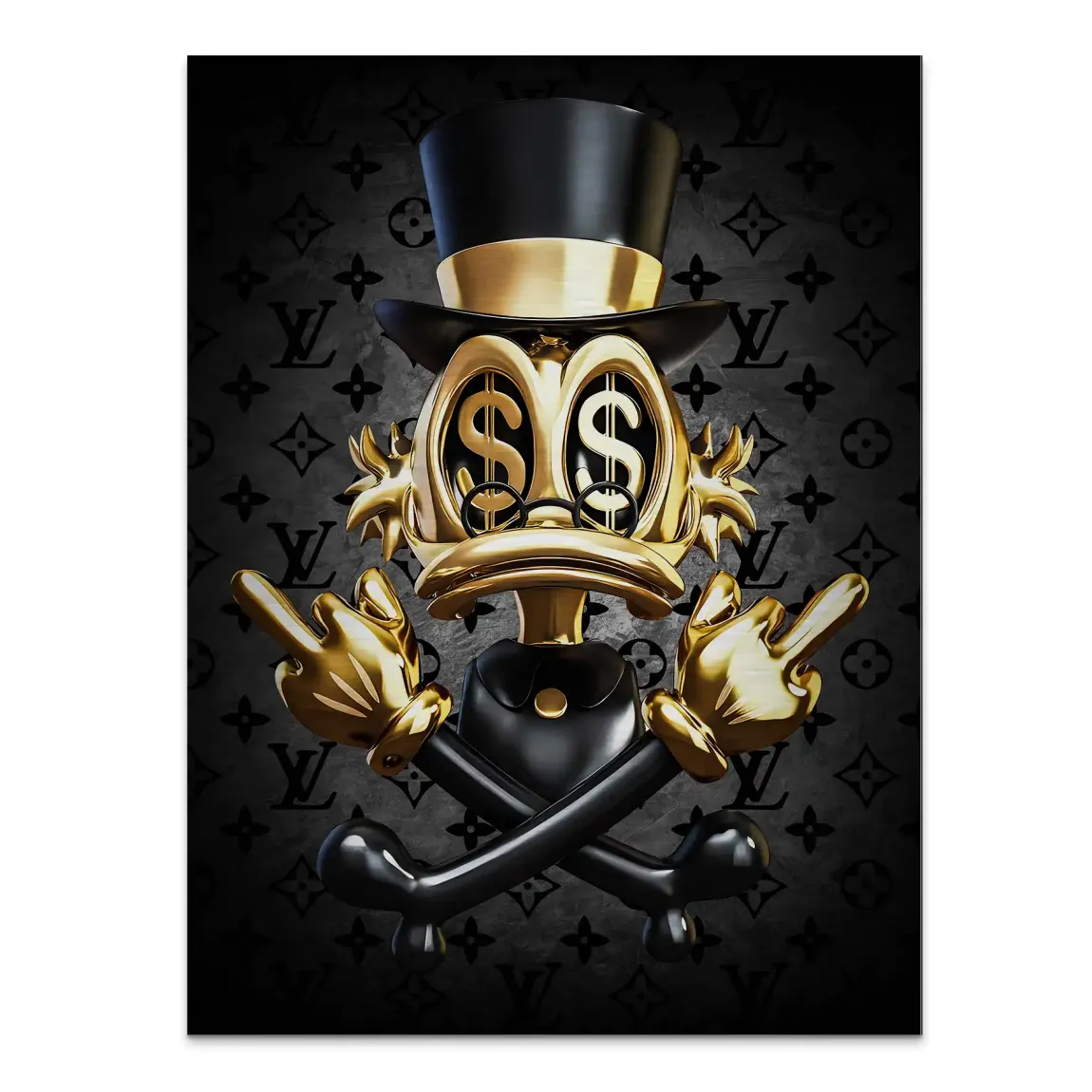 Money Skull Duck Alu Gebürstet Bild