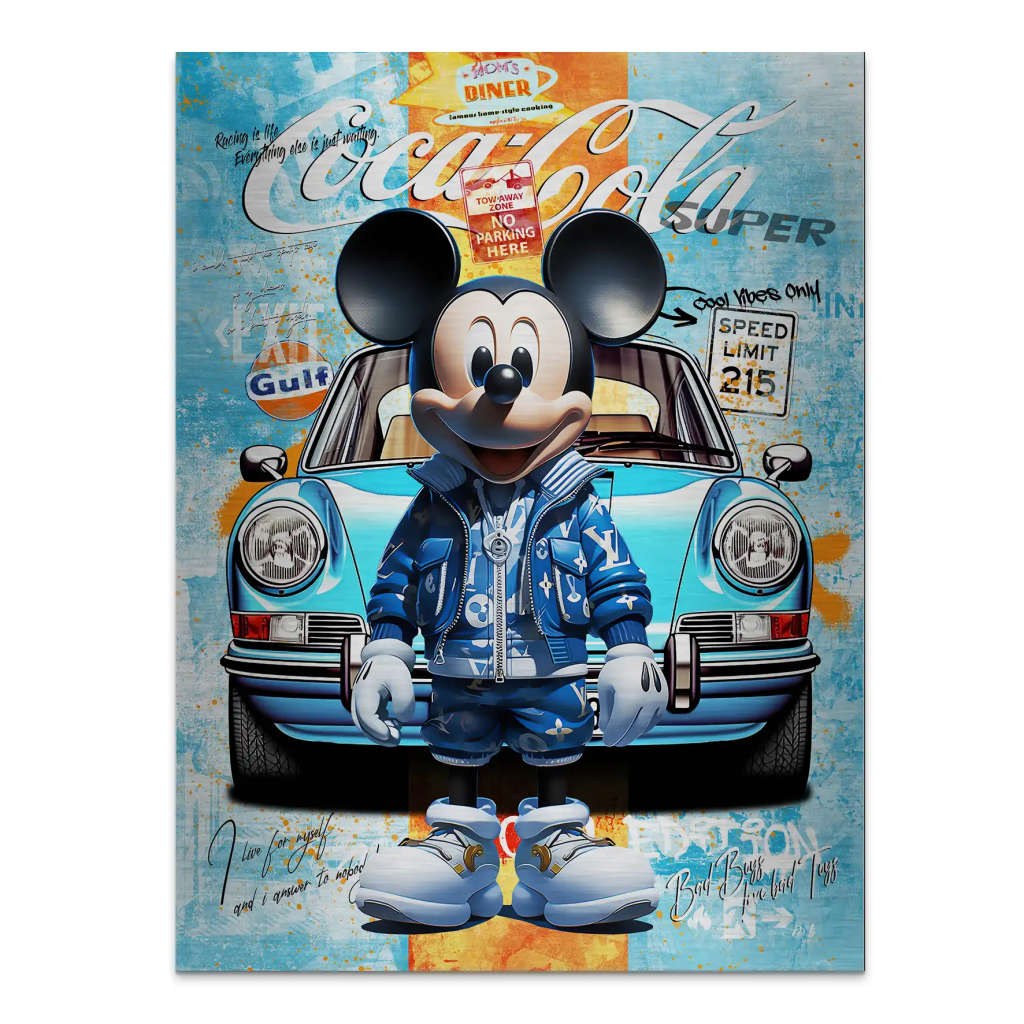 Micky Graffiti Style Alu Gebürstet Bild INGALERIE