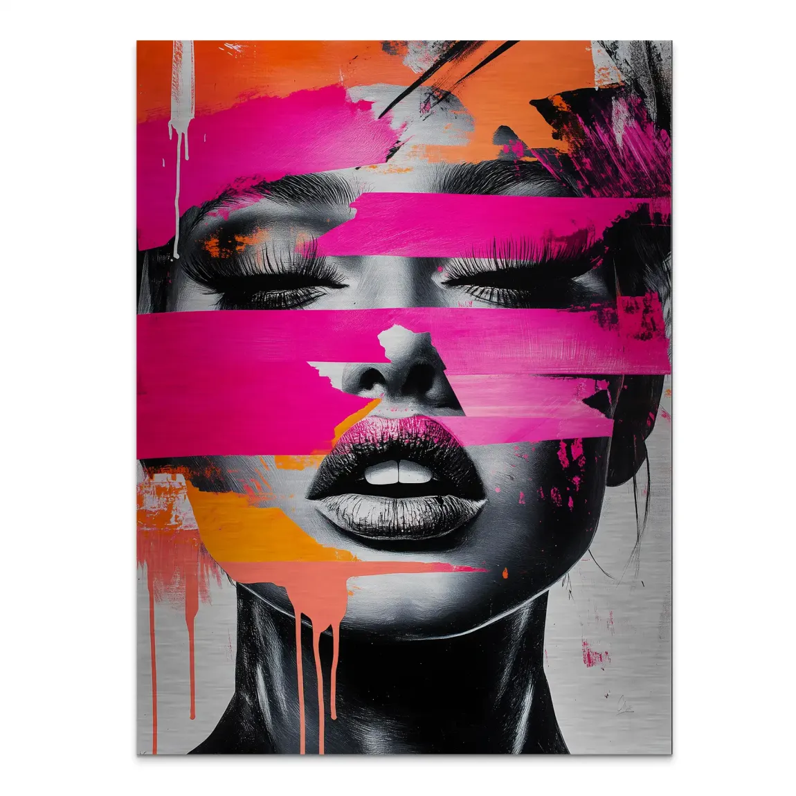 Abstrakt Pink Allure Alu Gebürstet Bild