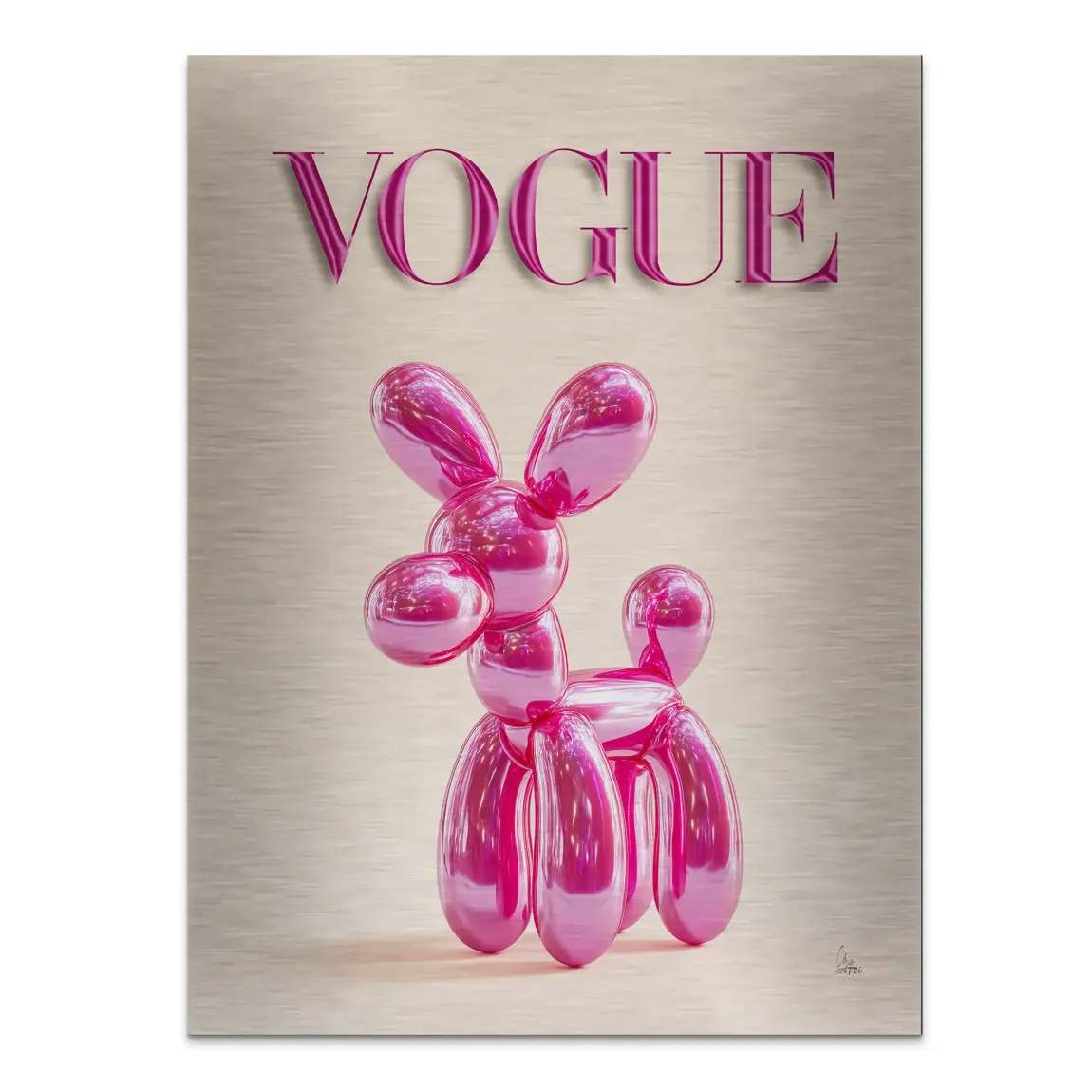 Vogue Hund Aluminiumbild gebürstet