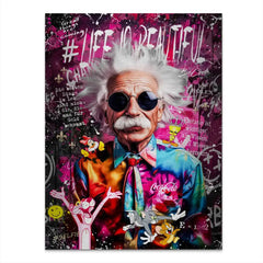 Einstein Pop Art Aludibond Gebürstet