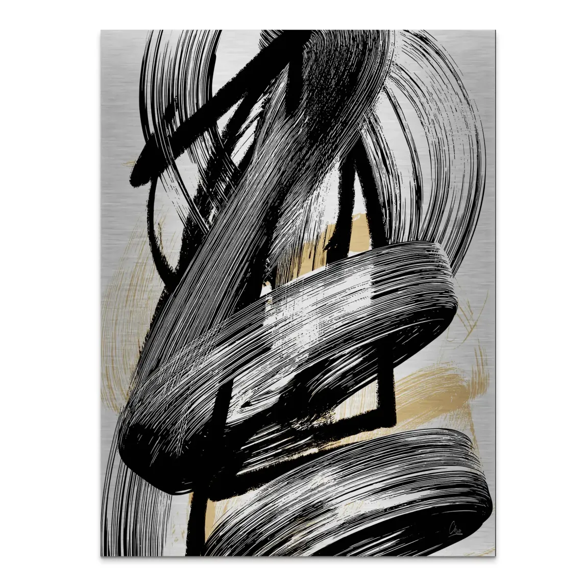 Black Motion Abstrakt Alu Gebürstet Bild