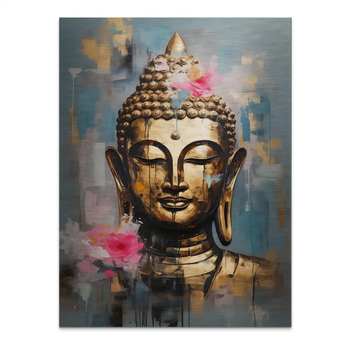 Golden Lotus Buddha Alu Gebürstet Bild