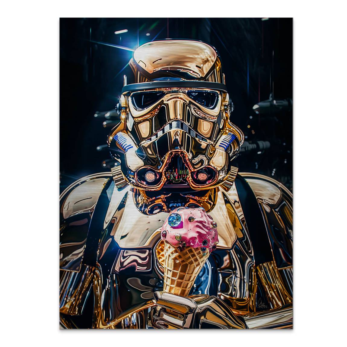 Stormtrooper Gold Aluminiumbild gebürstet