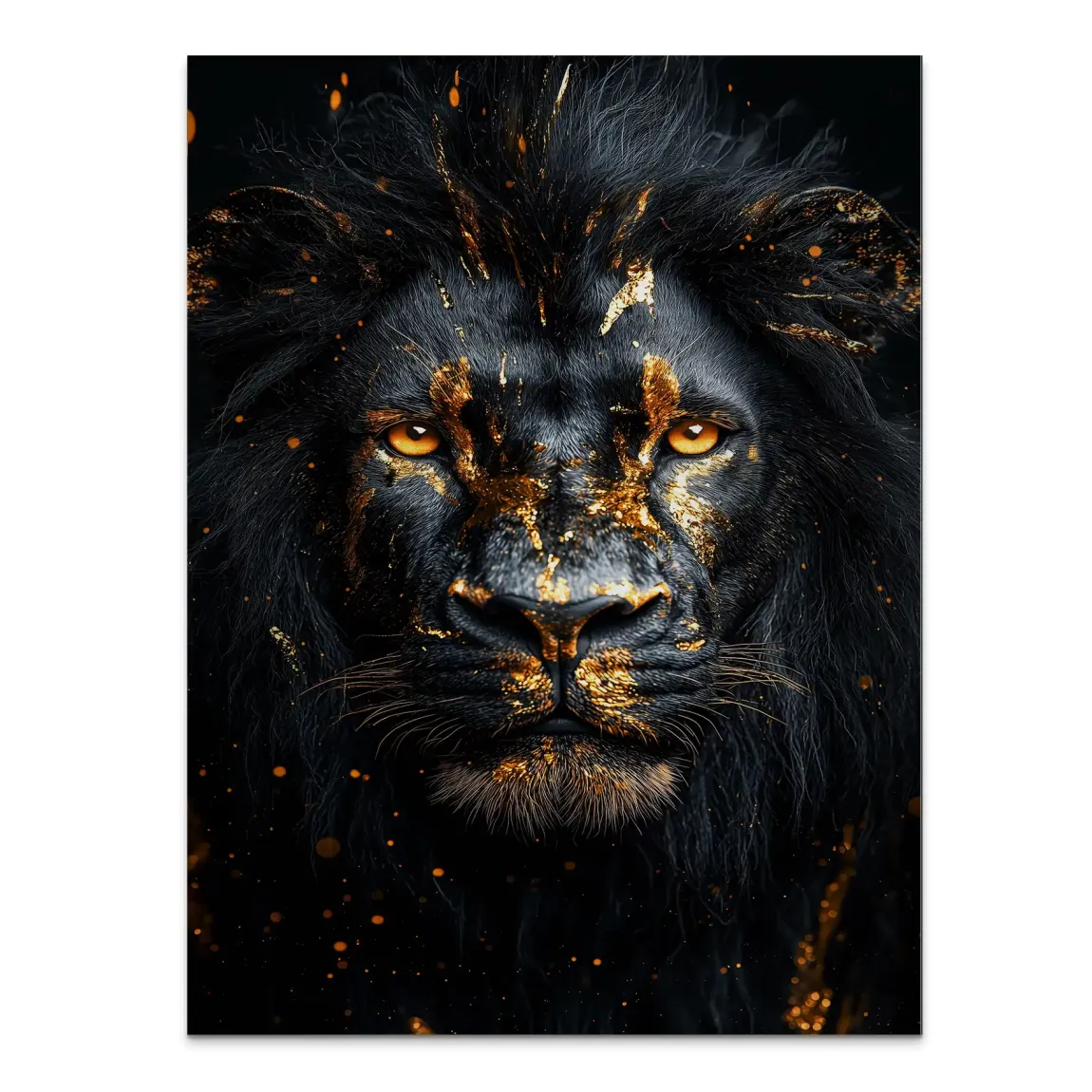 Black Lion in Gold Aludibond Gebürstet INGALERIE