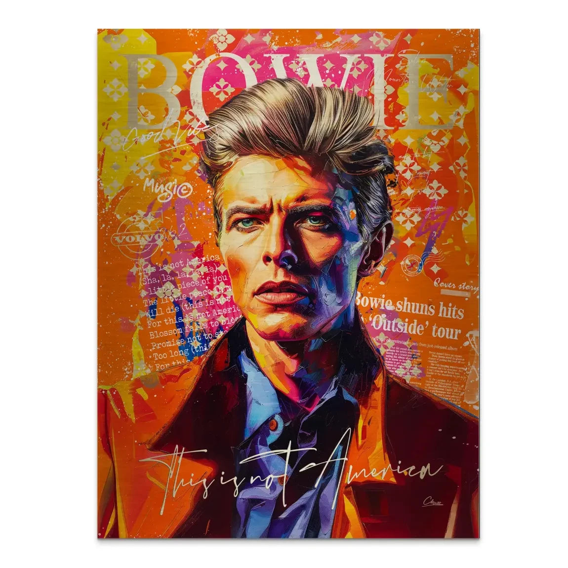 Bowie America Pop Art Aludibond Gebürstet INGALERIE