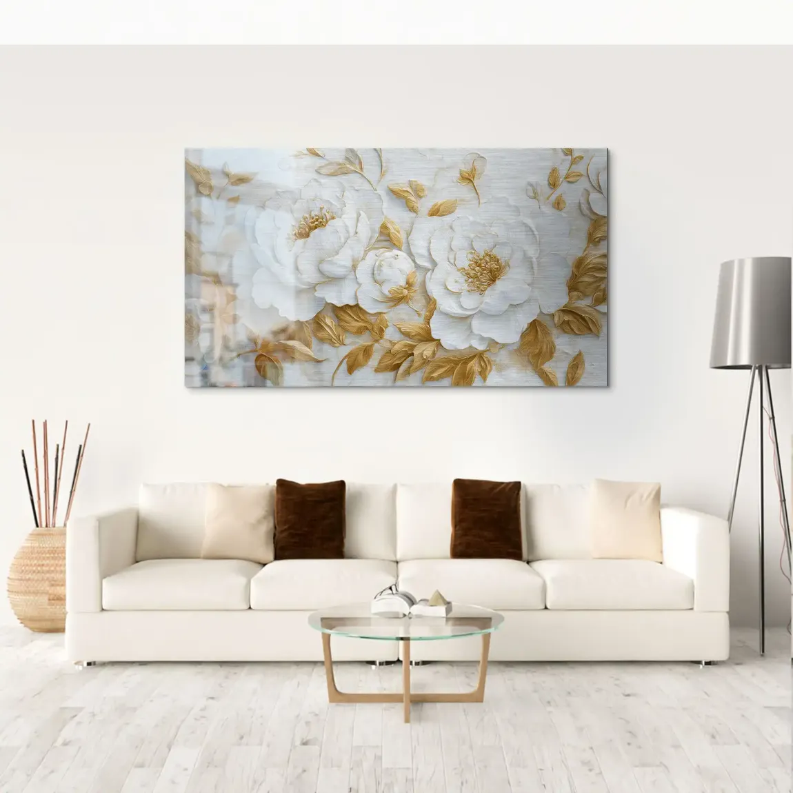 White Gold Rose Art Alu Gebürstet