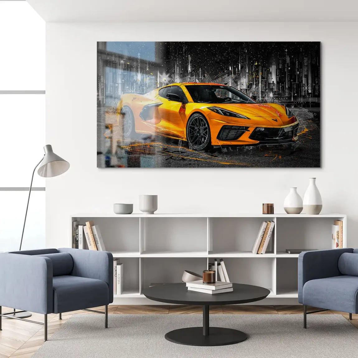Corvette C8 Abstrak Orange Style Alu Gebürstet INGALERIE