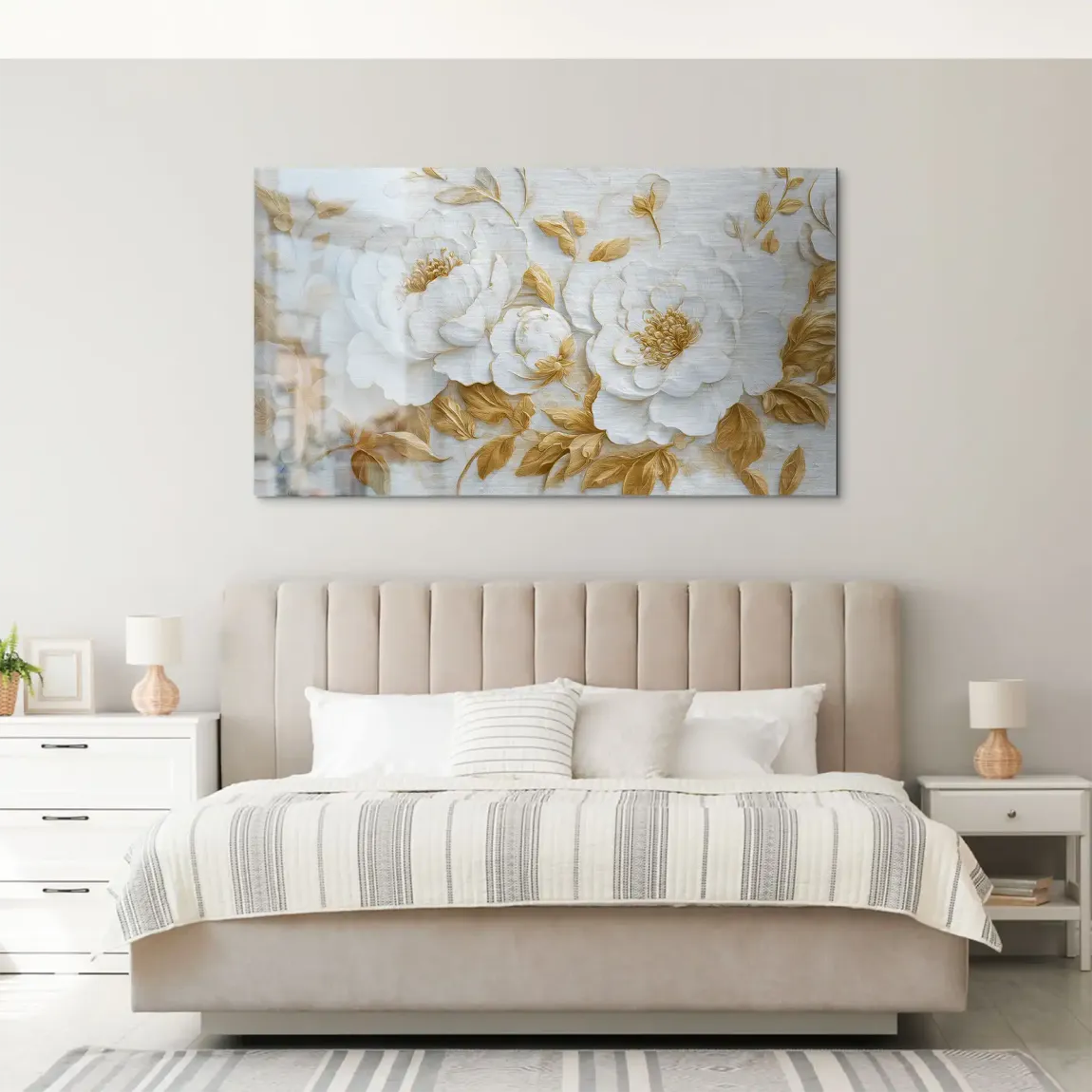 White Gold Rose Art Alu Gebürstet