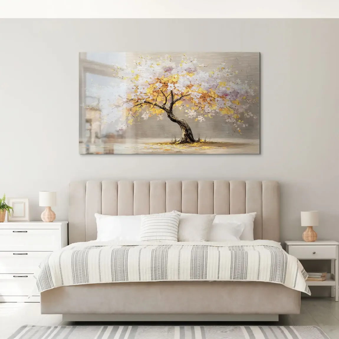 Gold Leaf Tree Art Alu Gebürstet