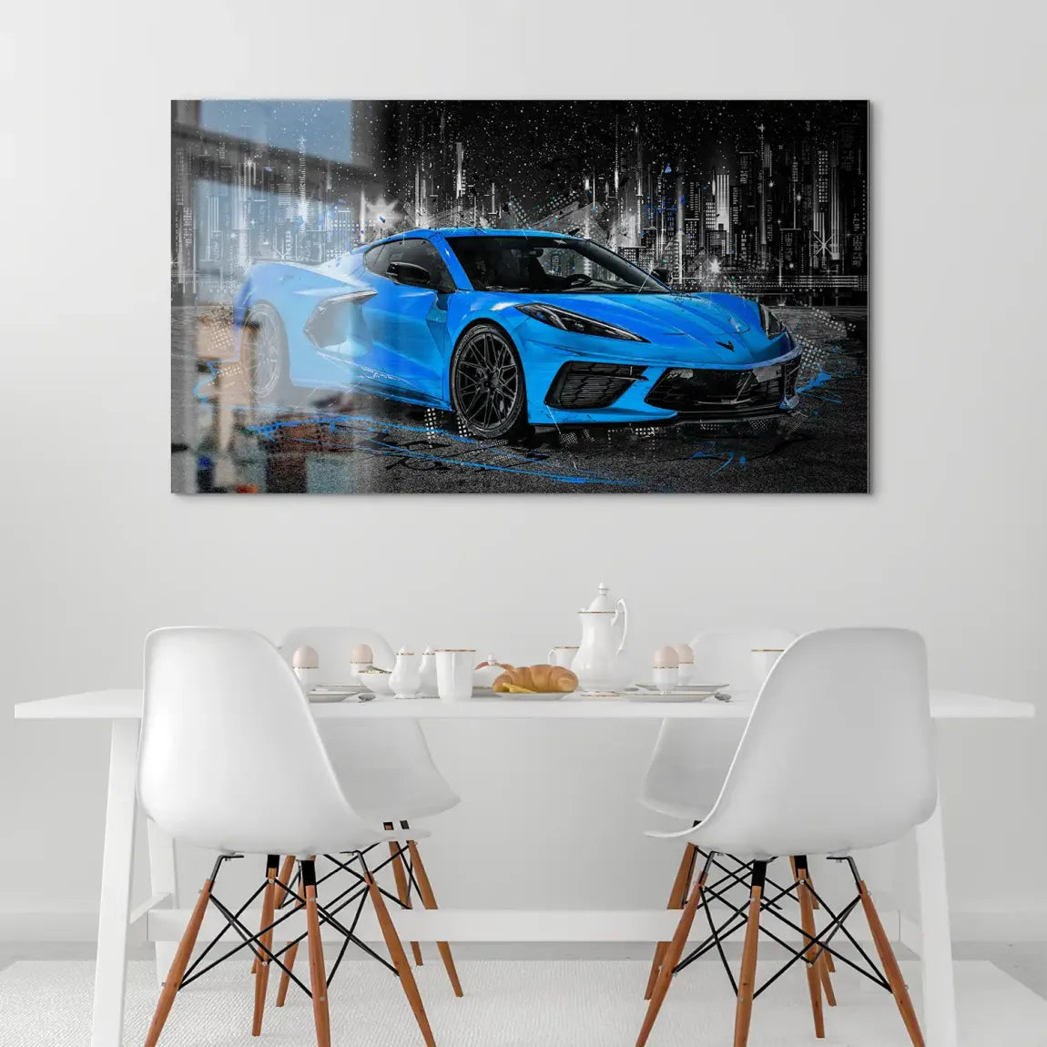 Corvette C8 Abstrak Blue Style Alu Gebürstet INGALERIE
