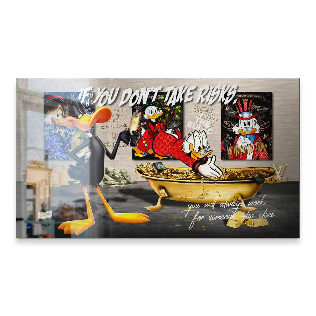 Duffy u. Dagobert Risk Pop Art Alu Gebürstet INGALERIE