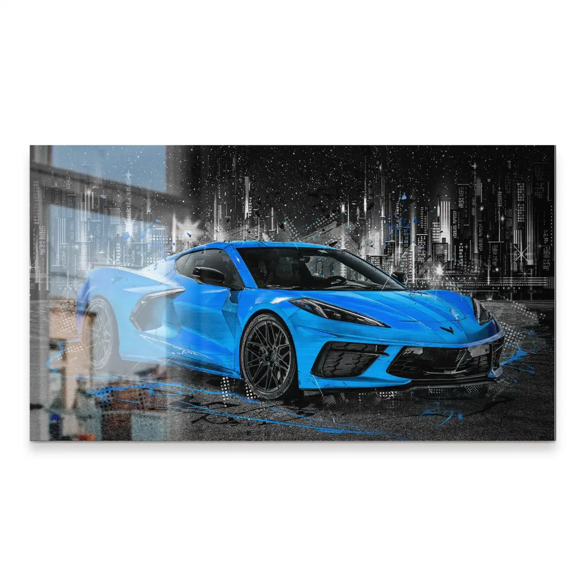 Corvette C8 Abstrak Blue Style Alu Gebürstet INGALERIE