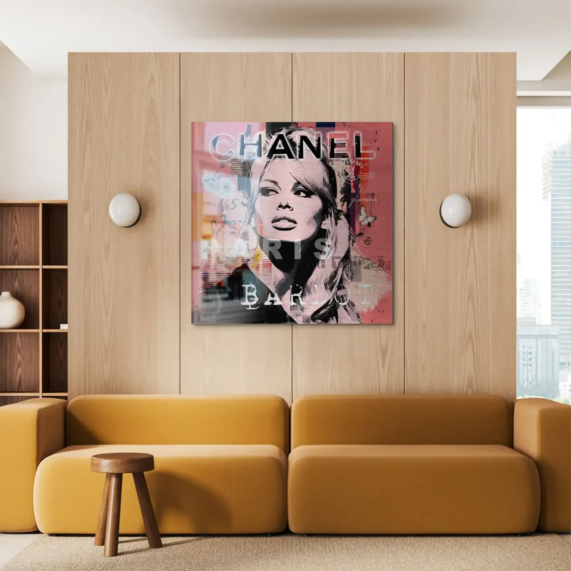 Bardot Chanel Art Aluminiumbild gebürstet