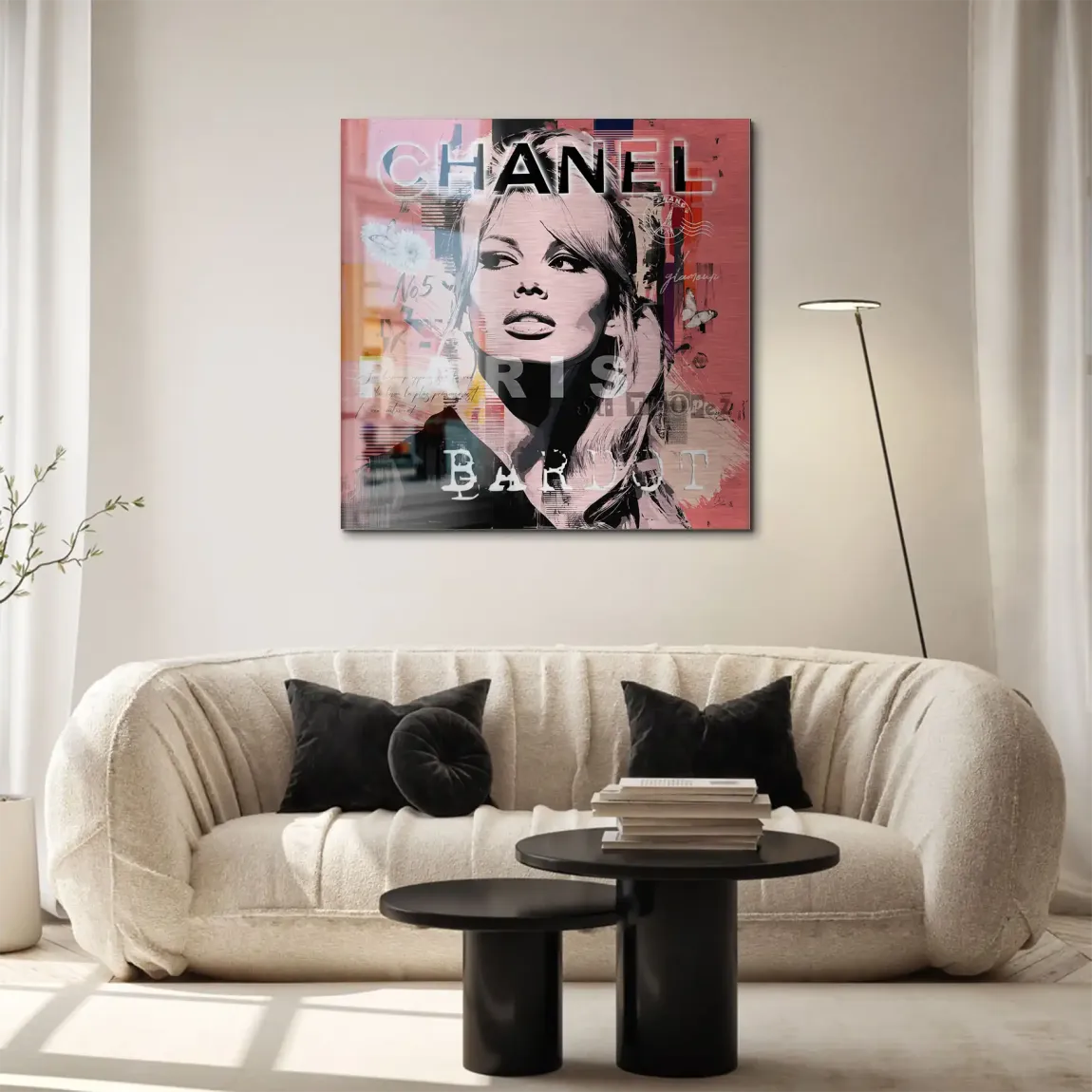 Bardot Chanel Art Aluminiumbild gebürstet