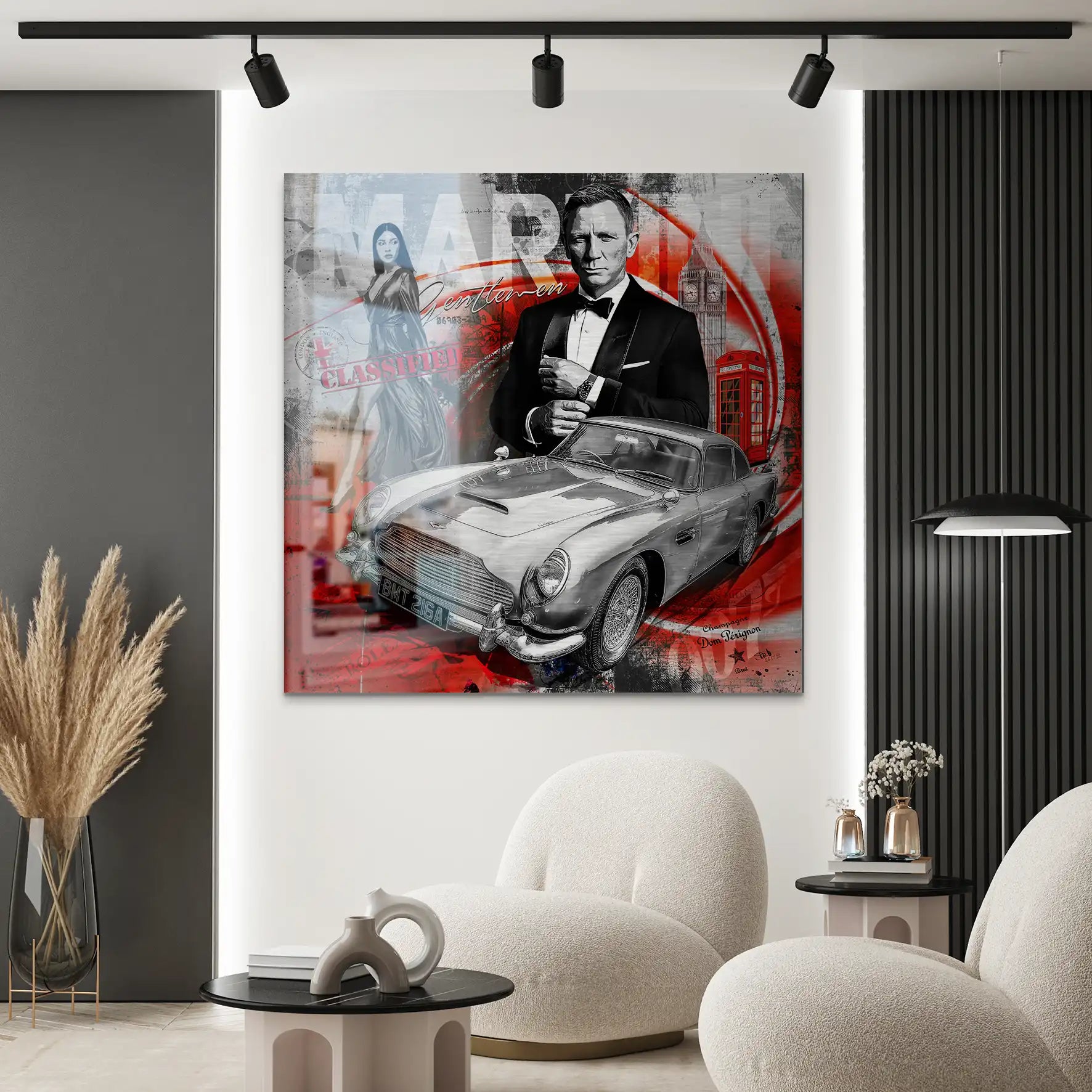 James Bond Martini Art Alu Gebürstet Bild INGALERIE