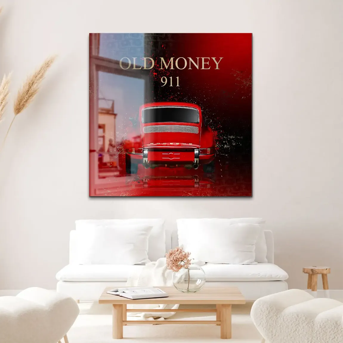 Red Elegance Porsche 911 Alu Gebürstet Bild - INGALERIE | Dein Onlineshop für moderne Wandbilder