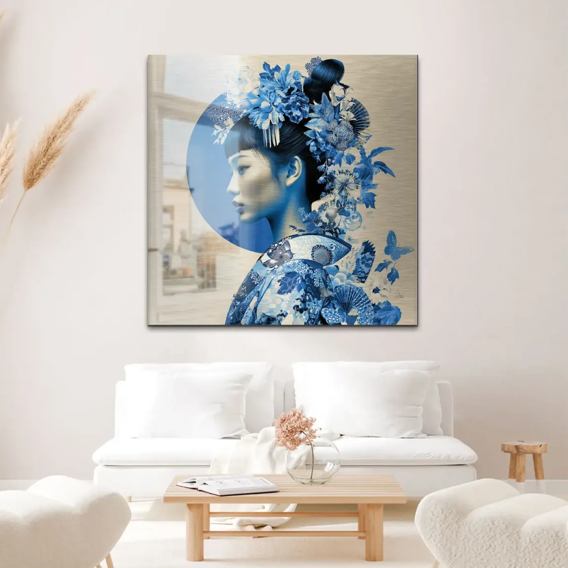 Blue Lotus Geisha Alu Gebürstet Bild