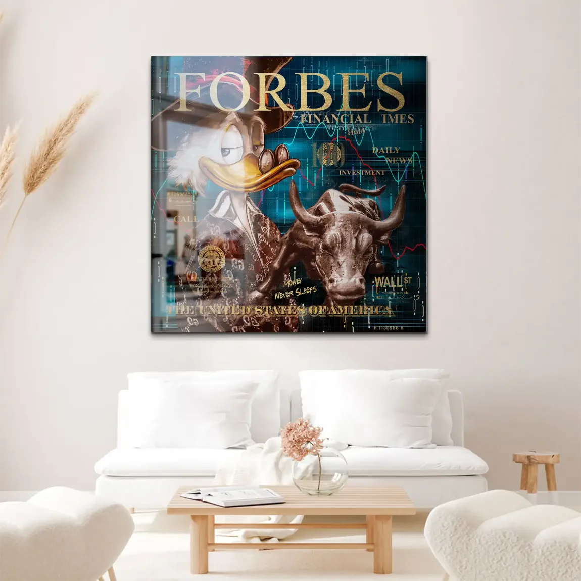 Dagobert Duck Wallstreet Alu Gebürstet Bild