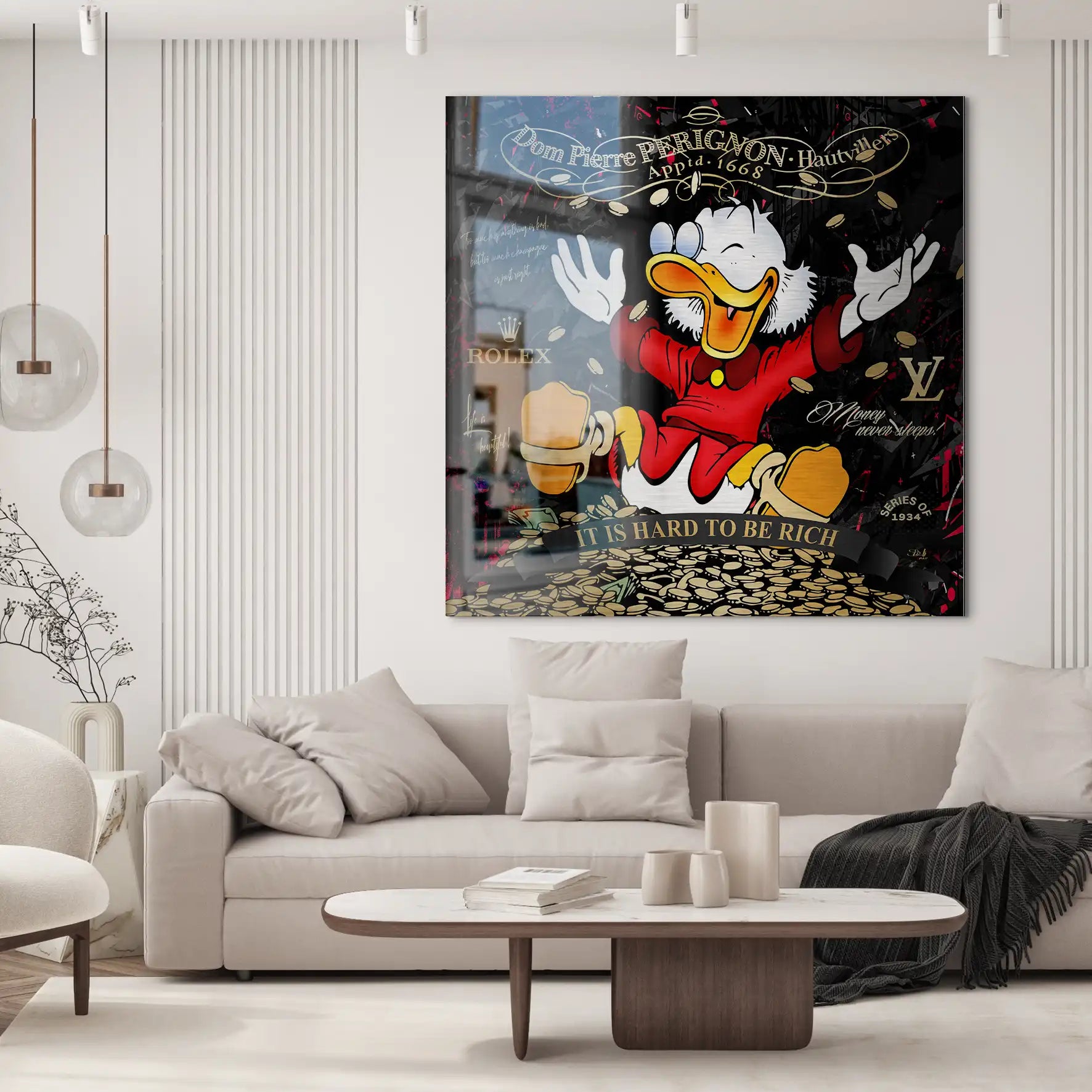 Rich Dagobert Duck Alu Gebürstet Bild INGALERIE