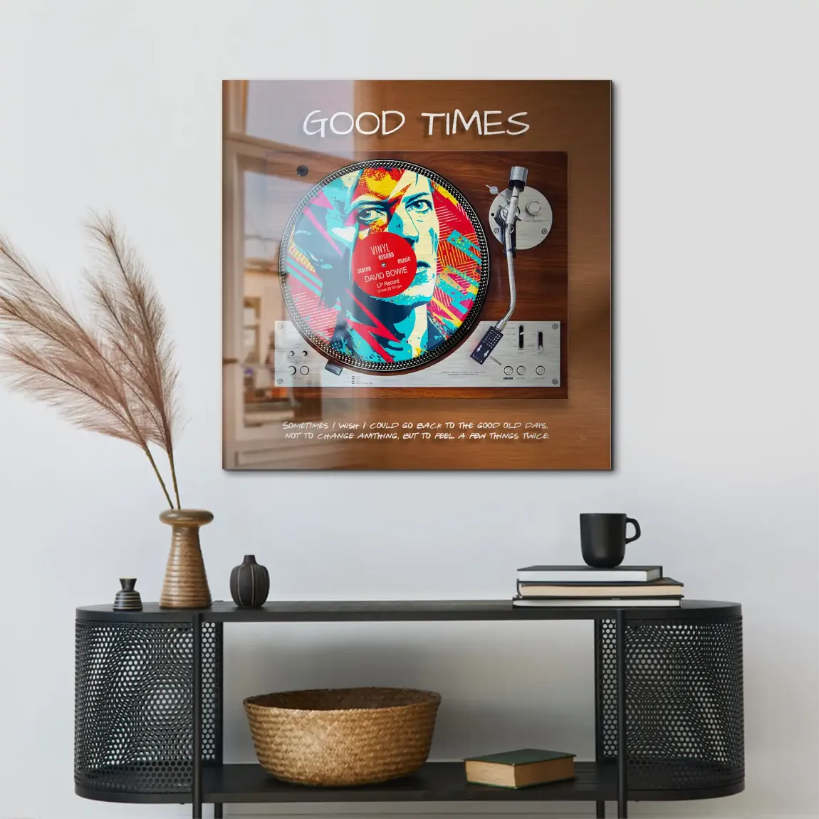 Retro Vibes David Bowie Alu Gebürstet Bild