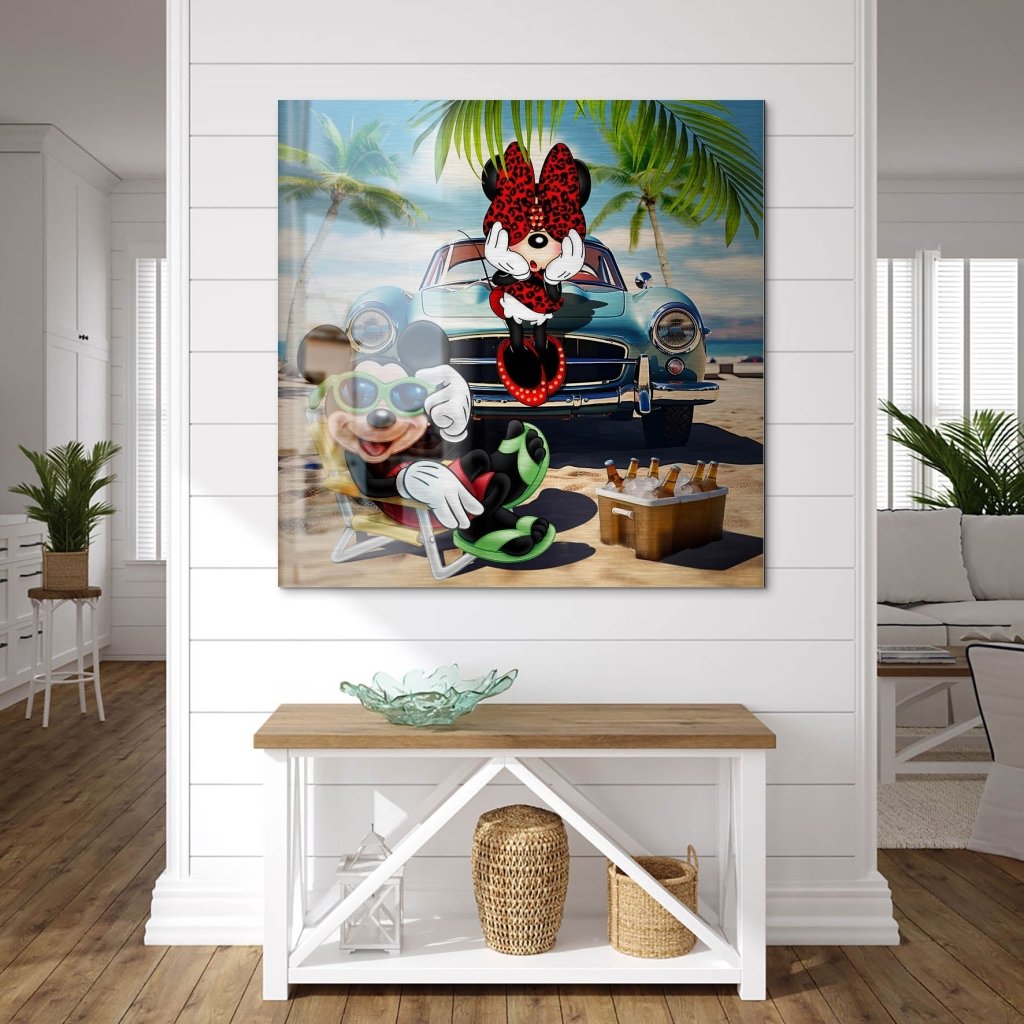 Micky & Minnie Beach Alu Gebürstet INGALERIE