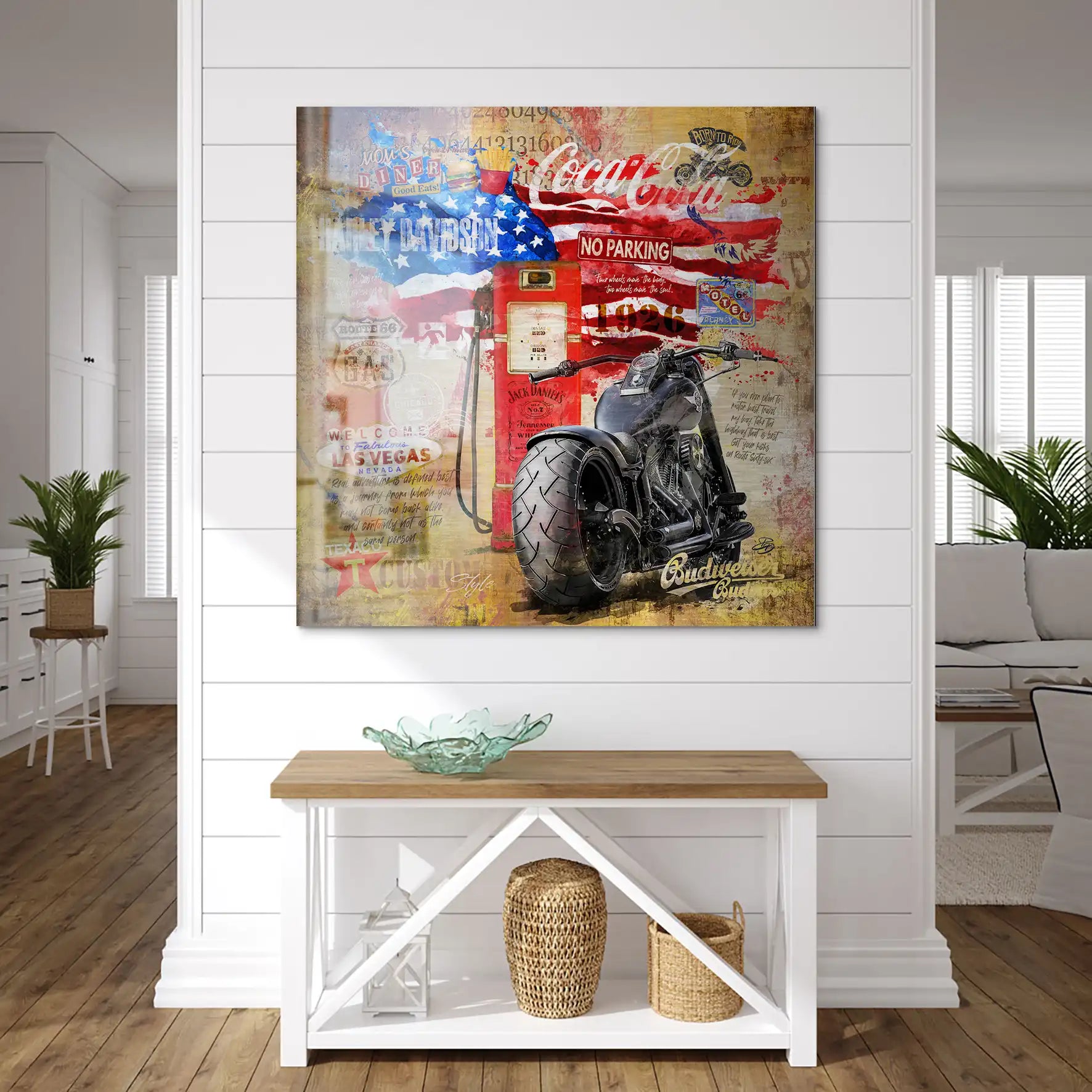 Harley USA Pop Art Alu Gebürstet INGALERIE