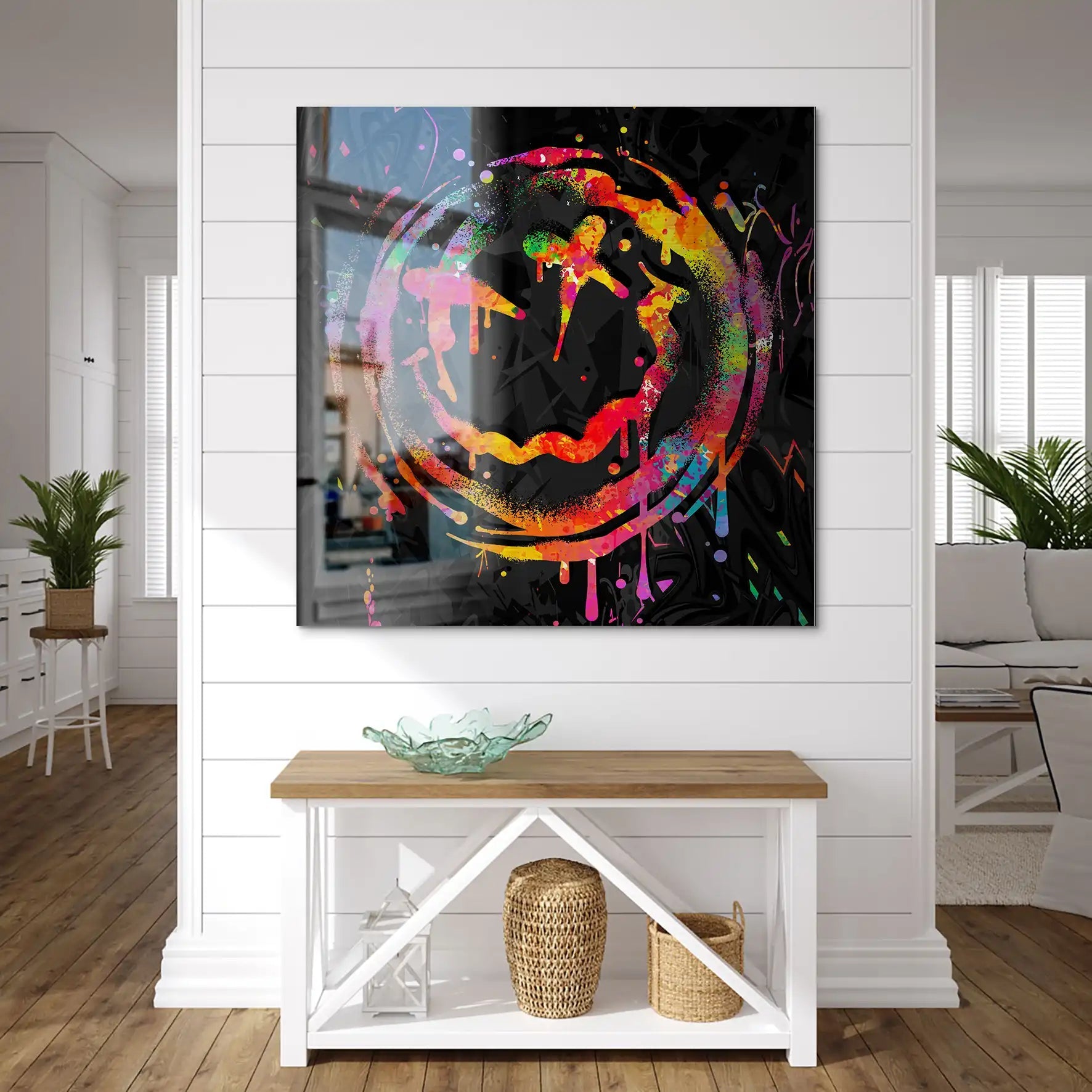 Abstrakt Smiley Alu Gebürstet Bild INGALERIE