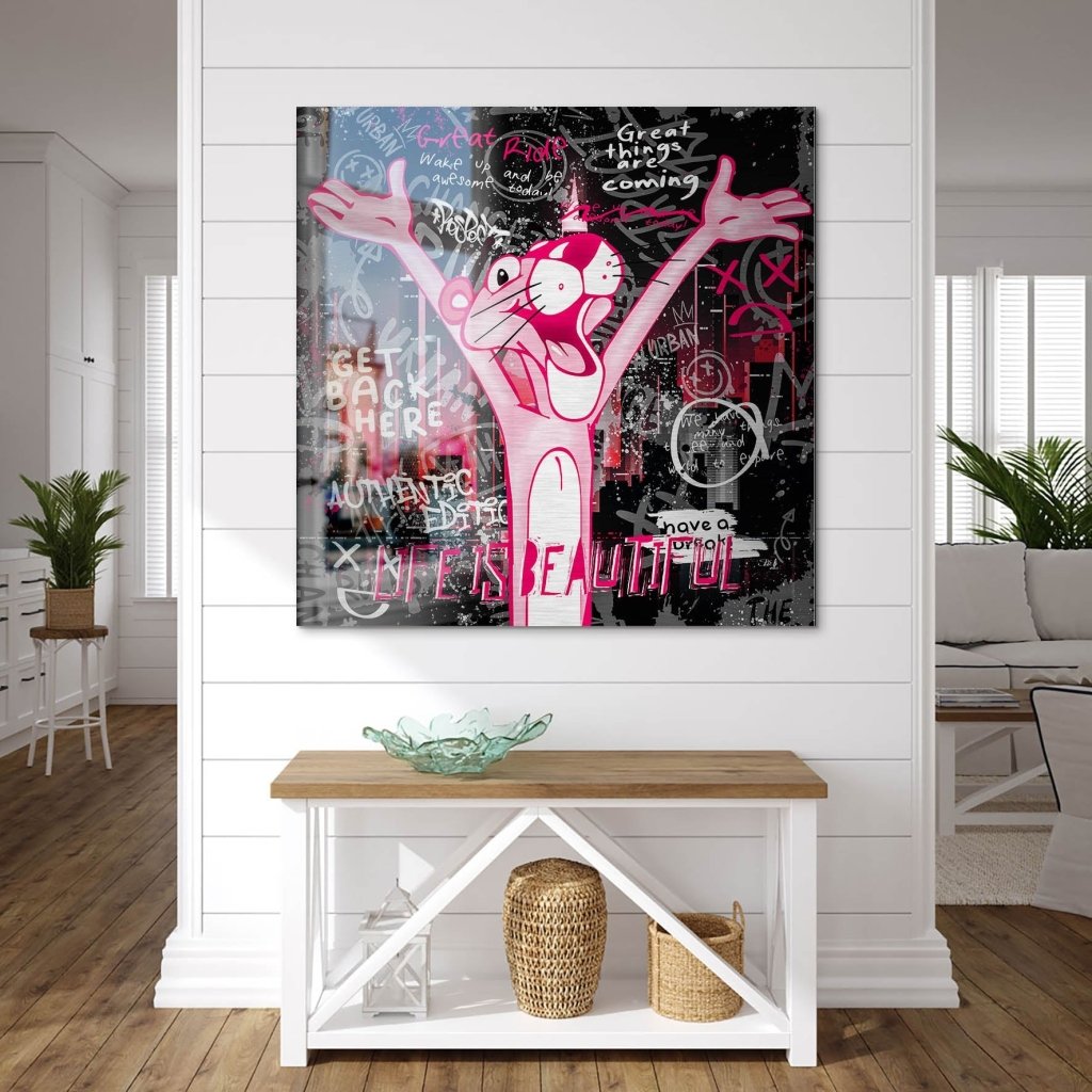 Pink Panther Pop Art Alu Gebürstet INGALERIE