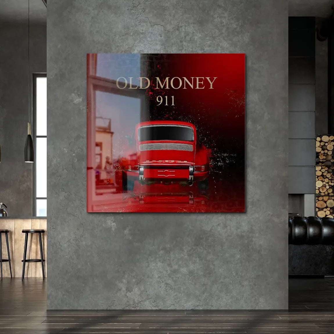 Red Elegance Porsche 911 Alu Gebürstet Bild - INGALERIE | Dein Onlineshop für moderne Wandbilder