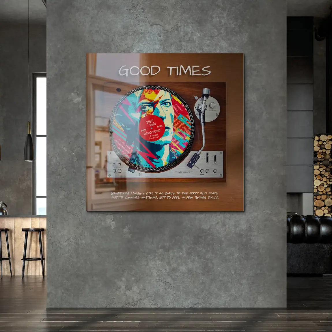 Retro Vibes David Bowie Alu Gebürstet Bild