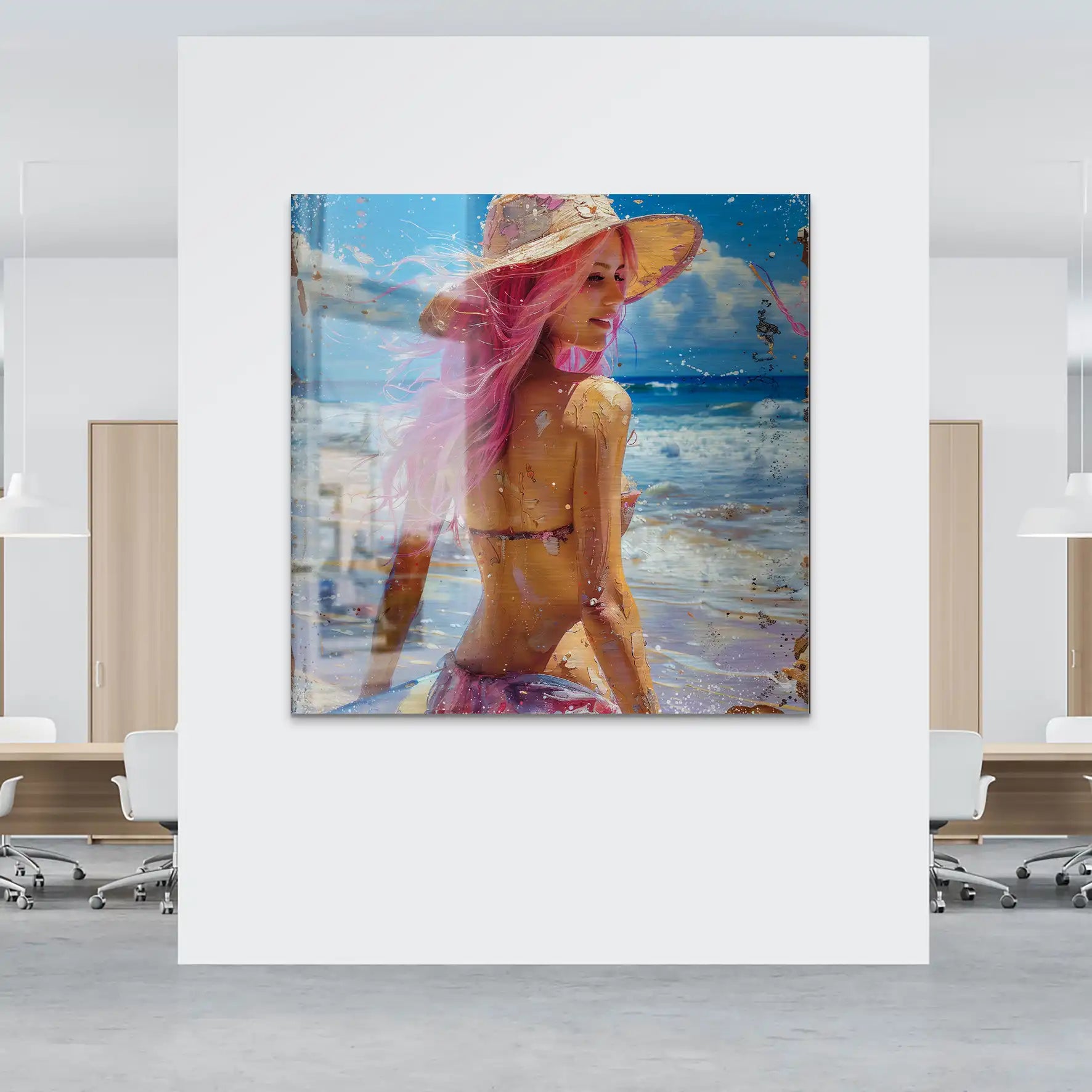 Beach Girl Alu Gebürstet Bild INGALERIE