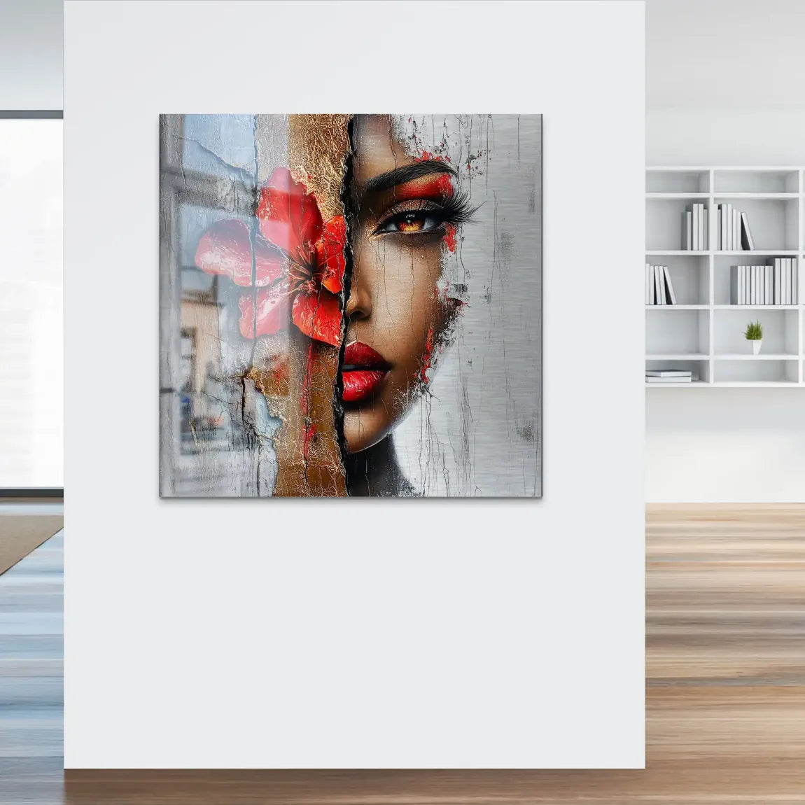 Red Blossom Beauty Alu Gebürstet Bild INGALERIE