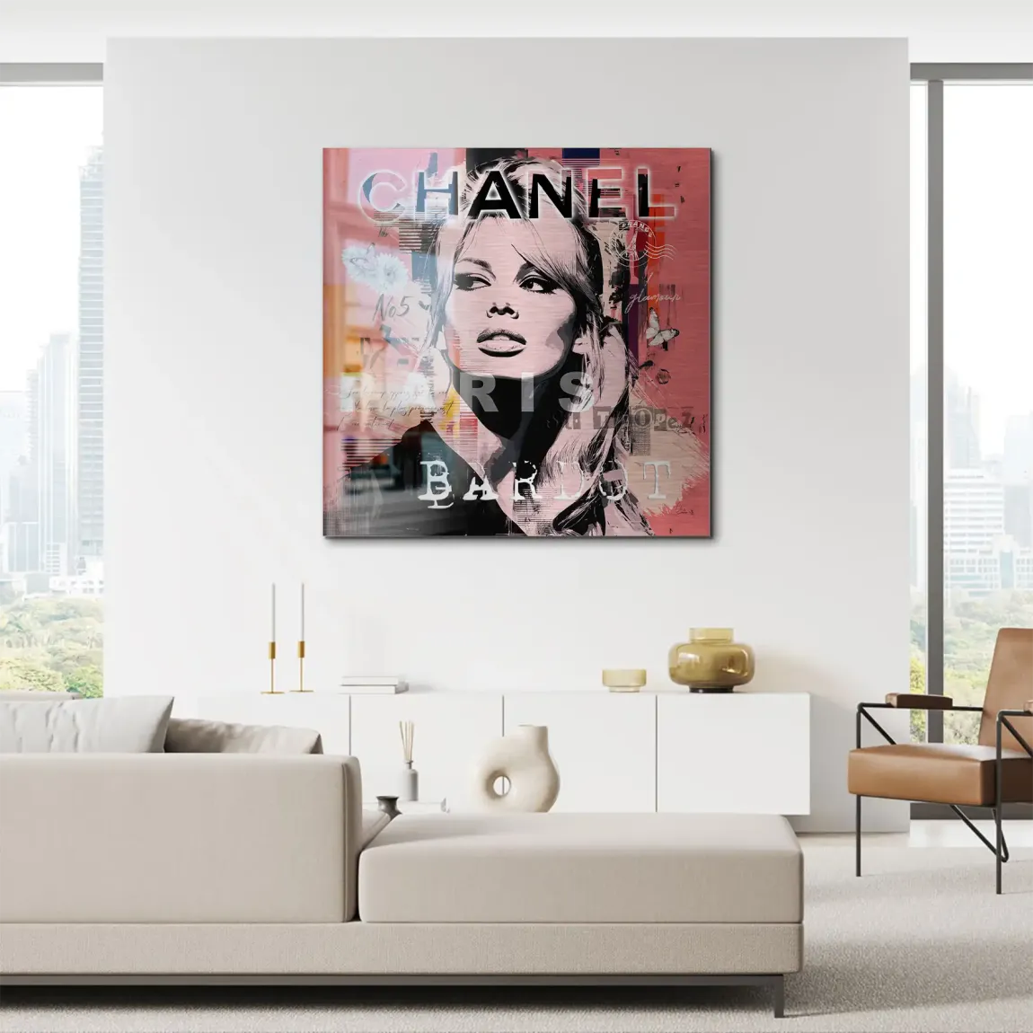 Bardot Chanel Art Aluminiumbild gebürstet