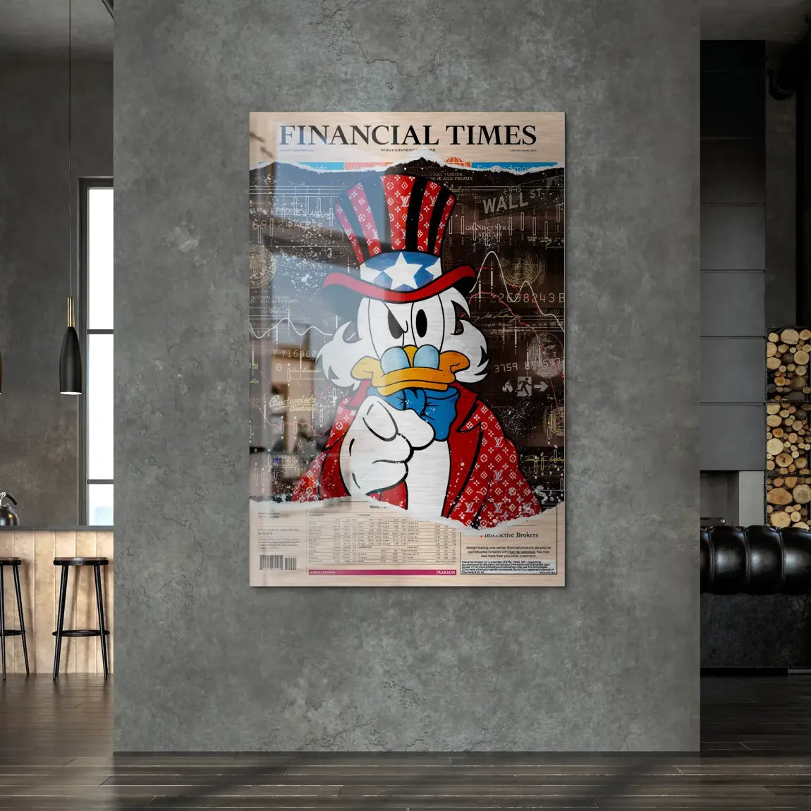 Dagobert Financial Times Alu Dibond Bild gebürstet