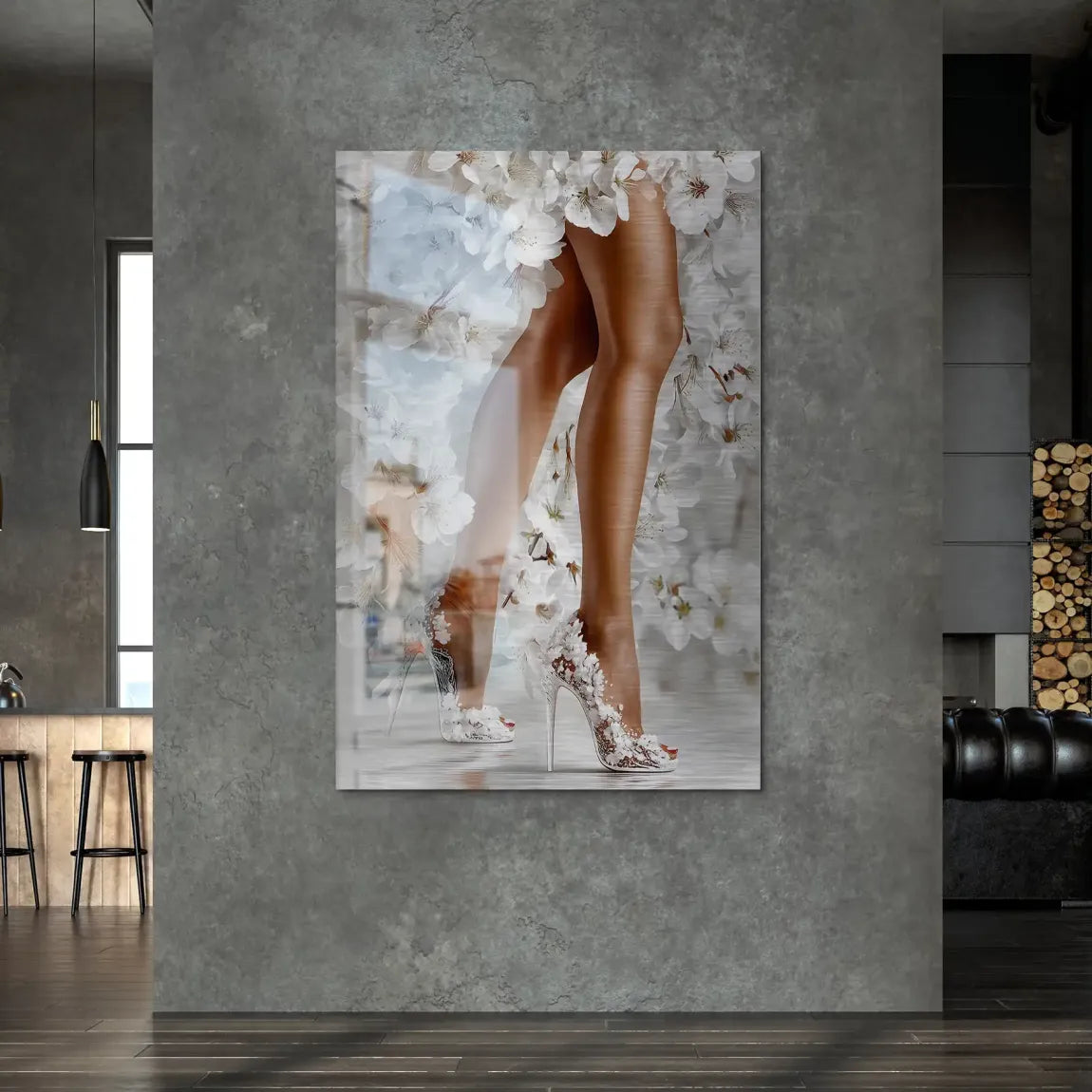 Sensual Blossom Heels Alu Dibond Bild gebürstet